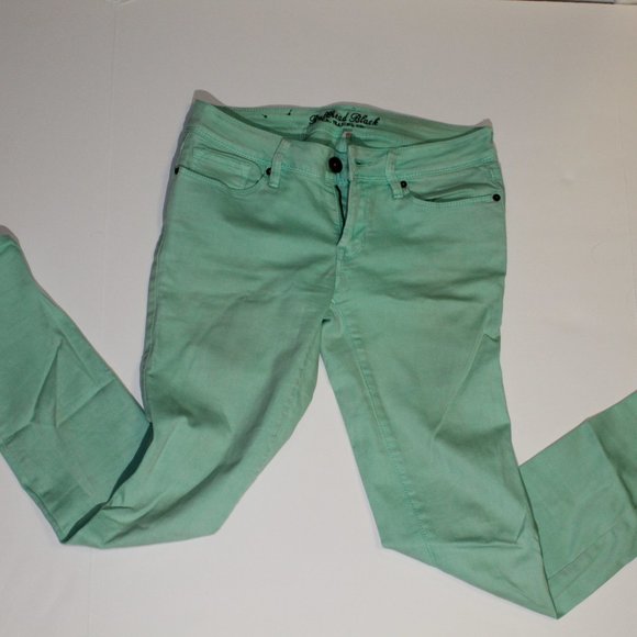 Bullhead Black Mint Green Womens Size 3 Jeans - Picture 1 of 6
